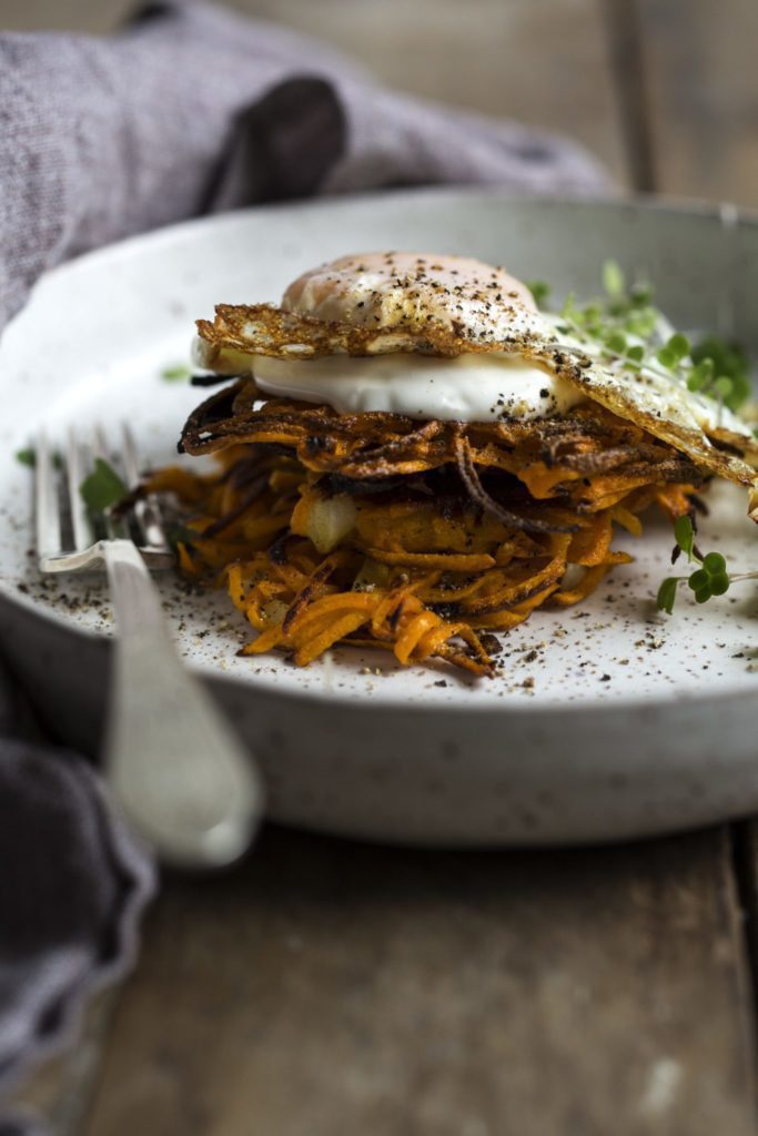 Gluten-Free Butternut Squash Rosti with Fried Eggs Recipe